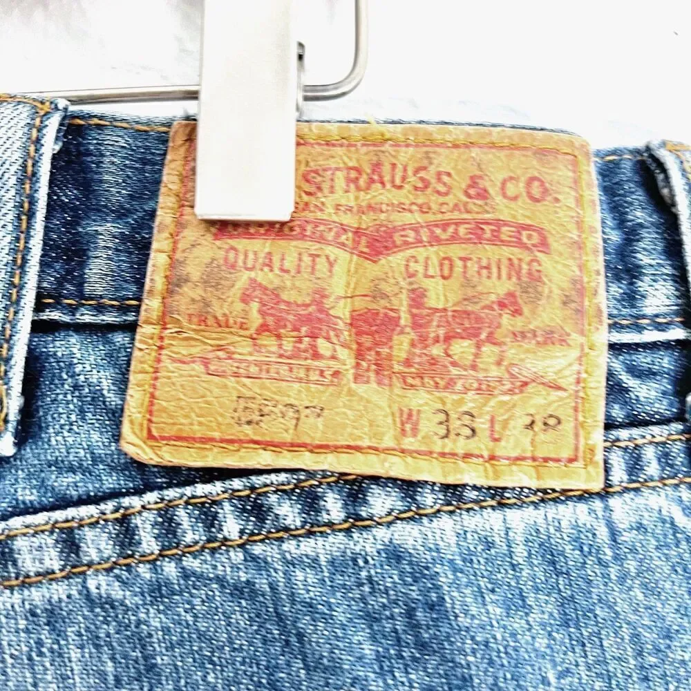 Levi's Straight Leg Jeans Medium-Dark Wash High Rise Denim Size 33x38